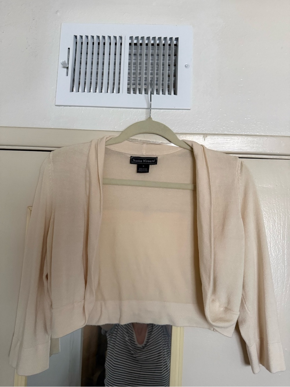 Jessica Howard Light Cream Open-Front Cropped Bolero